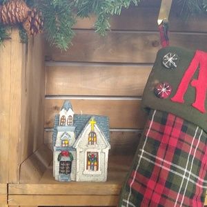 Vintage Robert Allen wax candle church house